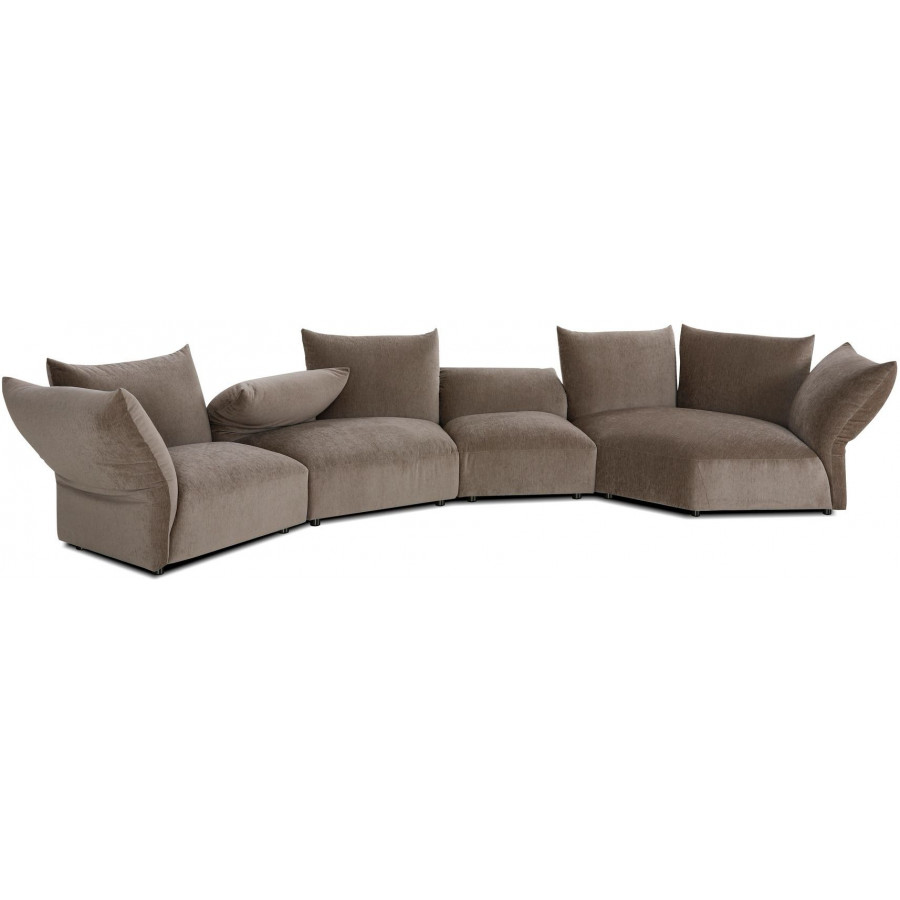 Mobital - Tobago Left Facing Sectional in Warm Taupe, Fabric