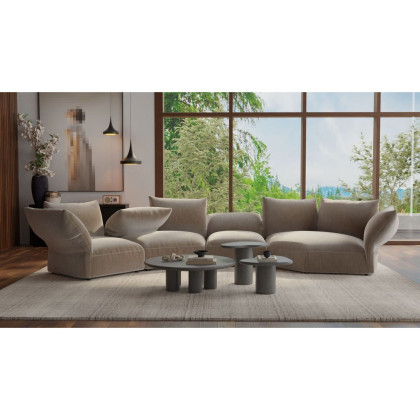 Mobital - Tobago Left Facing Sectional in Warm Taupe, Fabric