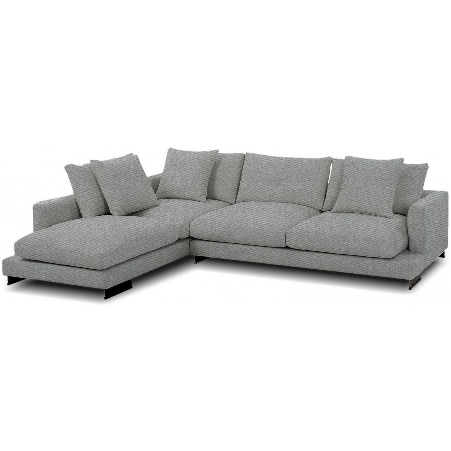 Mobital Weekender Left Facing Sectional - Gray, Tweed Fabric