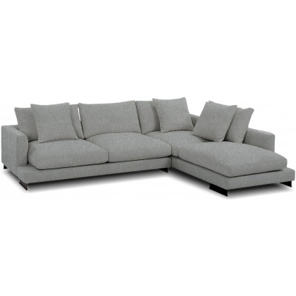Mobital Weekender Left Facing Sectional - Gray, Tweed Fabric