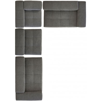 Mobital Mallow 4-Piece Right Facing Sectional - Gray Chenille, Fabric