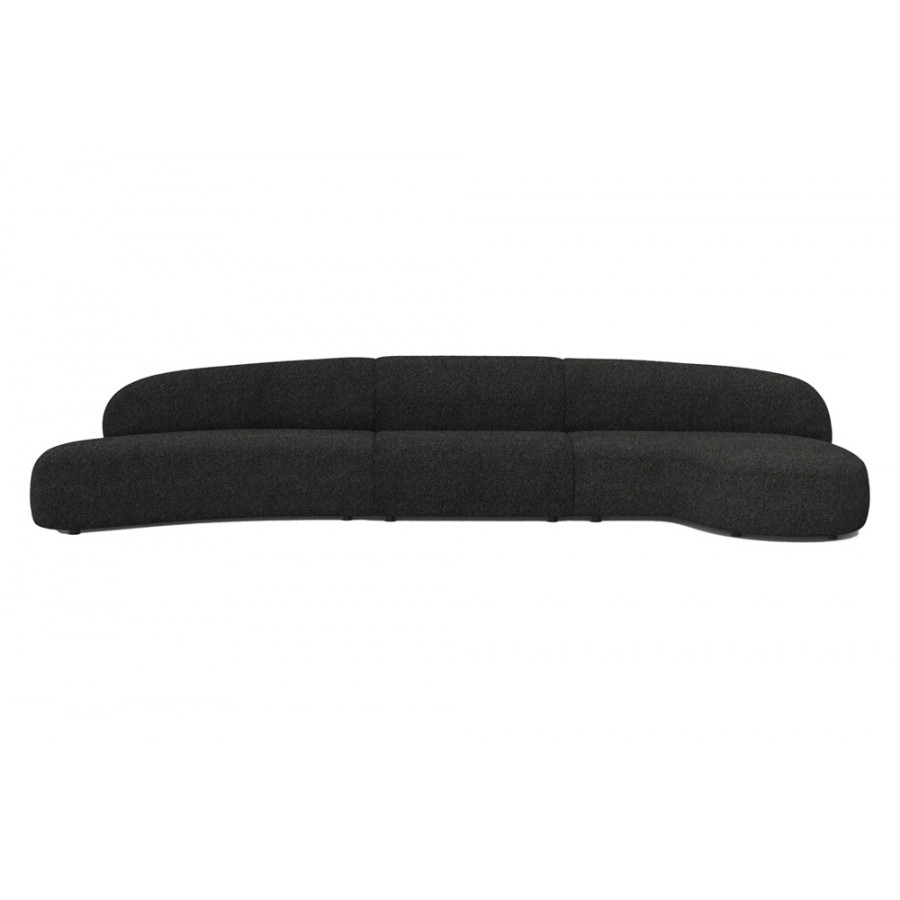 Mobital Moritz 3-Piece Chaise Facing Right Sectional - Black, Fabric