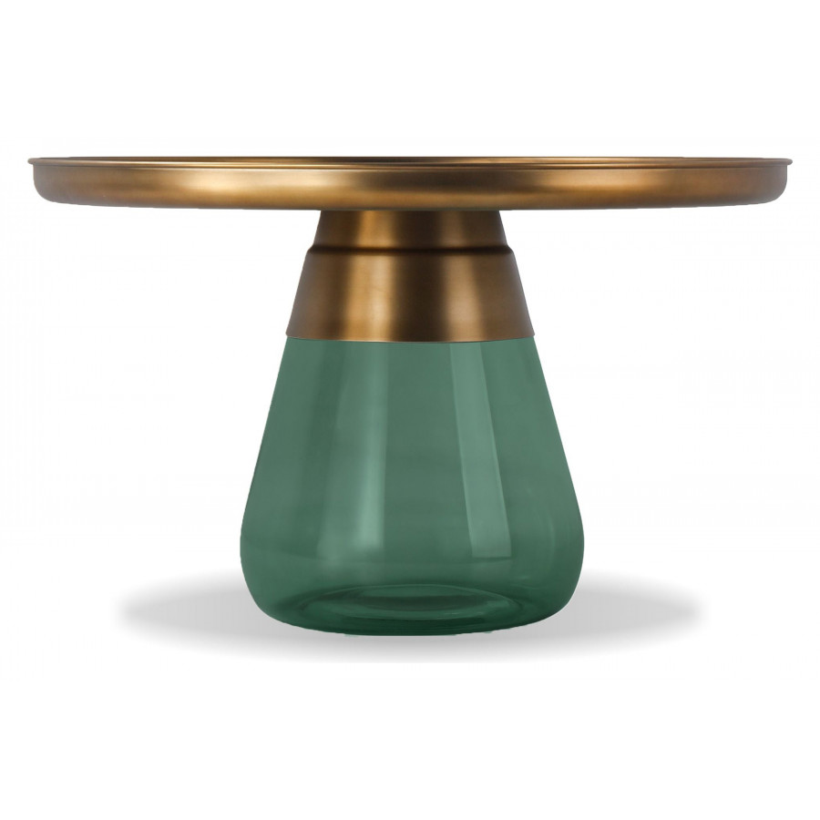 Mobital Duverre Round Coffee Table - Antique Brass, Metal/Glass