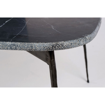 Mobital Flint Abstract Coffee Table - Black Marquina Marble, Large