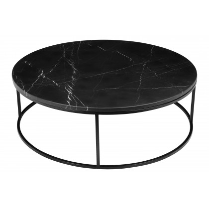 Mobital Onix Round Coffee Table - Black Marquina Marble