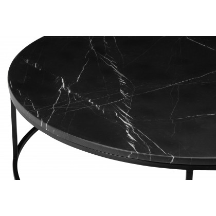 Mobital Onix Round Coffee Table - Black Marquina Marble