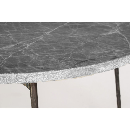 Mobital Tuk Tuk Oval Large Coffee Table - Silver Gray Marble