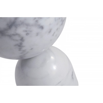 Mobital Apothecary Tall End Table - White, Marble