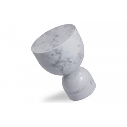 Mobital Apothecary Tall End Table - White, Marble
