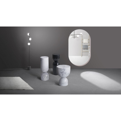 Mobital Apothecary Tall End Table - White, Marble