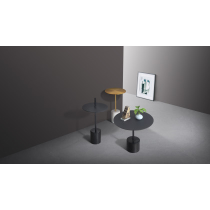 Mobital Circulo Low End Table - Black, Marble