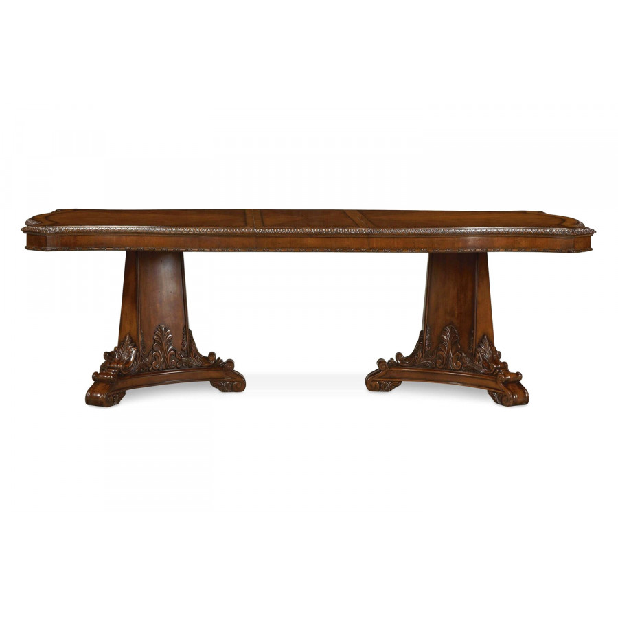 A.R.T. - Old World Double Pedestal Extendible Dining Table