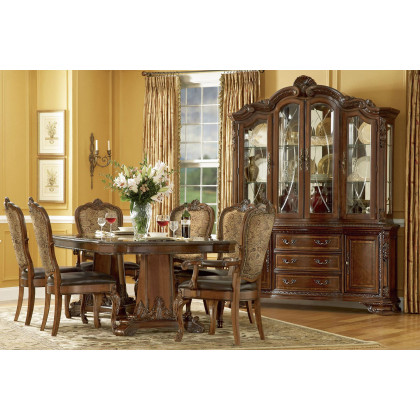 A.R.T. - Old World Double Pedestal Extendible Dining Table