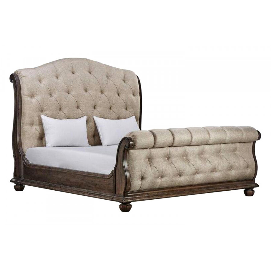A.R.T. Furniture Vintage Salvage Lanza Upholstered Tufted Bed - Queen Size