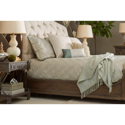 A.R.T. Furniture Vintage Salvage Lanza Upholstered Tufted Bed - Queen Size