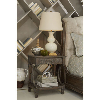 A.R.T. Furniture Vintage Salvage Lanza Upholstered Tufted Bed - Queen Size