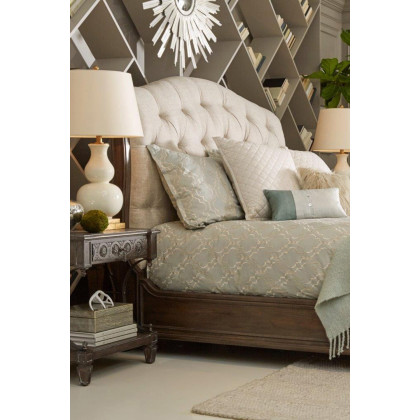 A.R.T. Furniture Vintage Salvage Lanza Upholstered Tufted Bed - Queen Size