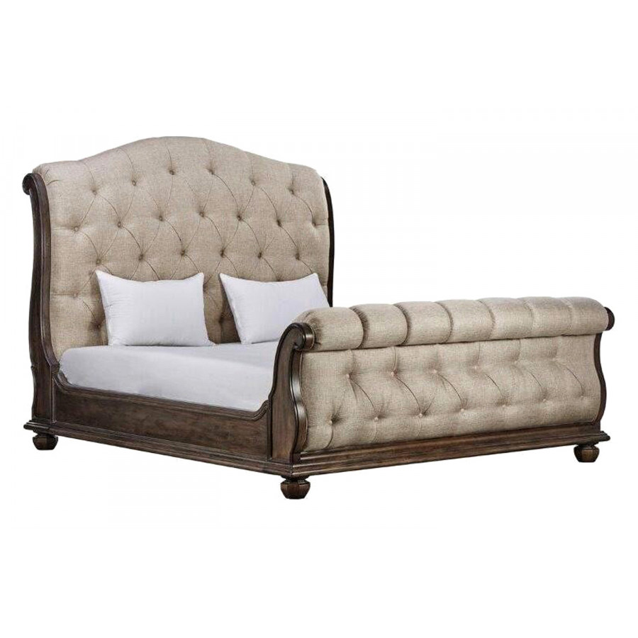 A.R.T. Furniture Vintage Salvage Lanza Upholstered Tufted Bed - King Size