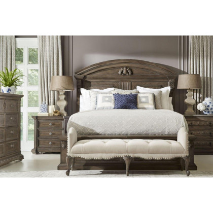 A.R.T. Vintage Salvage Walnut Chambers Panel Bed - Queen Size