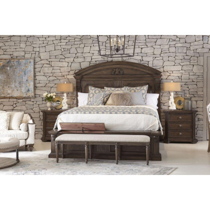 A.R.T. Vintage Salvage Walnut Chambers Panel Bed - Queen Size
