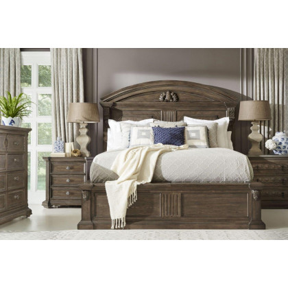 A.R.T. Vintage Salvage Walnut Chambers Panel Bed - Queen Size
