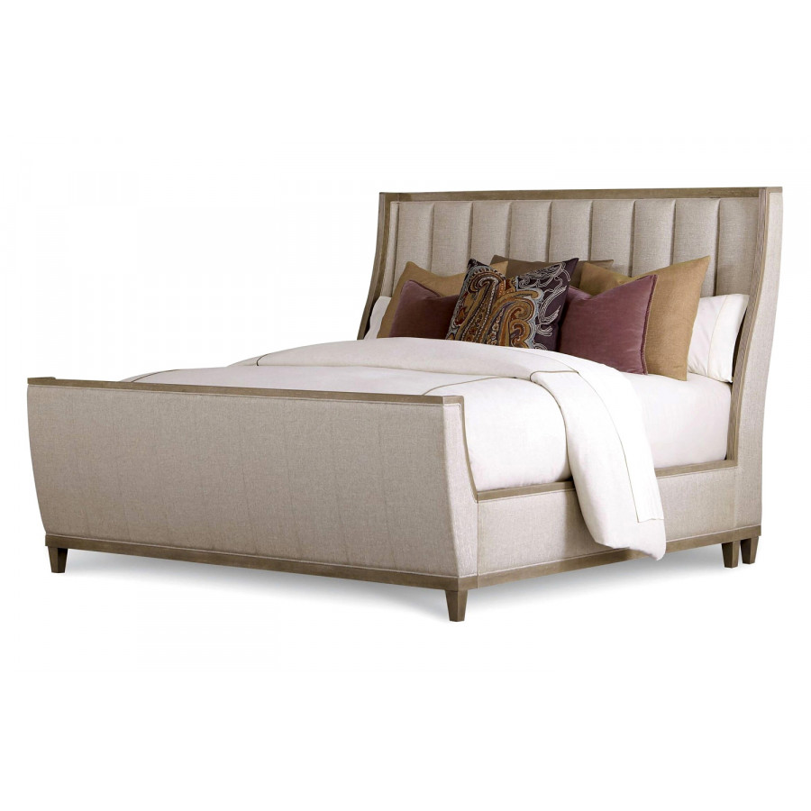 A.R.T. Cityscapes Stone Chelsea Upholstered Sleigh Bed - King Size