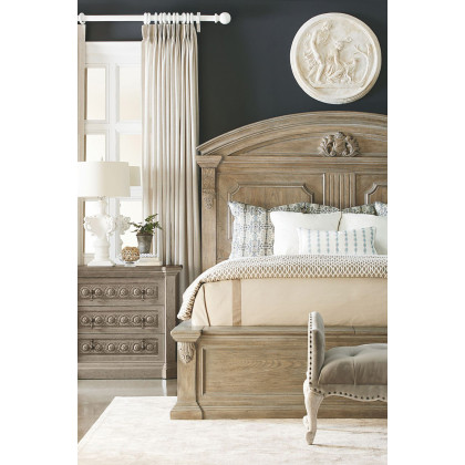 A.R.T. Arch Salvage Parchment Chambers Panel Bed - Queen Size