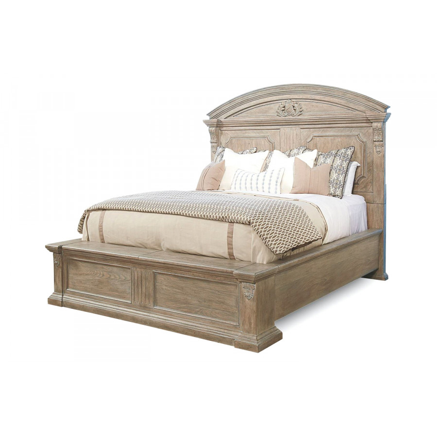 A.R.T. Arch Salvage Parchment Chambers Panel Bed - King Size