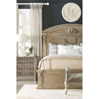 A.R.T. Arch Salvage Parchment Chambers Panel Bed - King Size