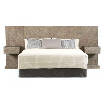 A.R.T. Epicenters Austin Brown Cedar Park Wall Panel Bed with Nightstand - Queen Size