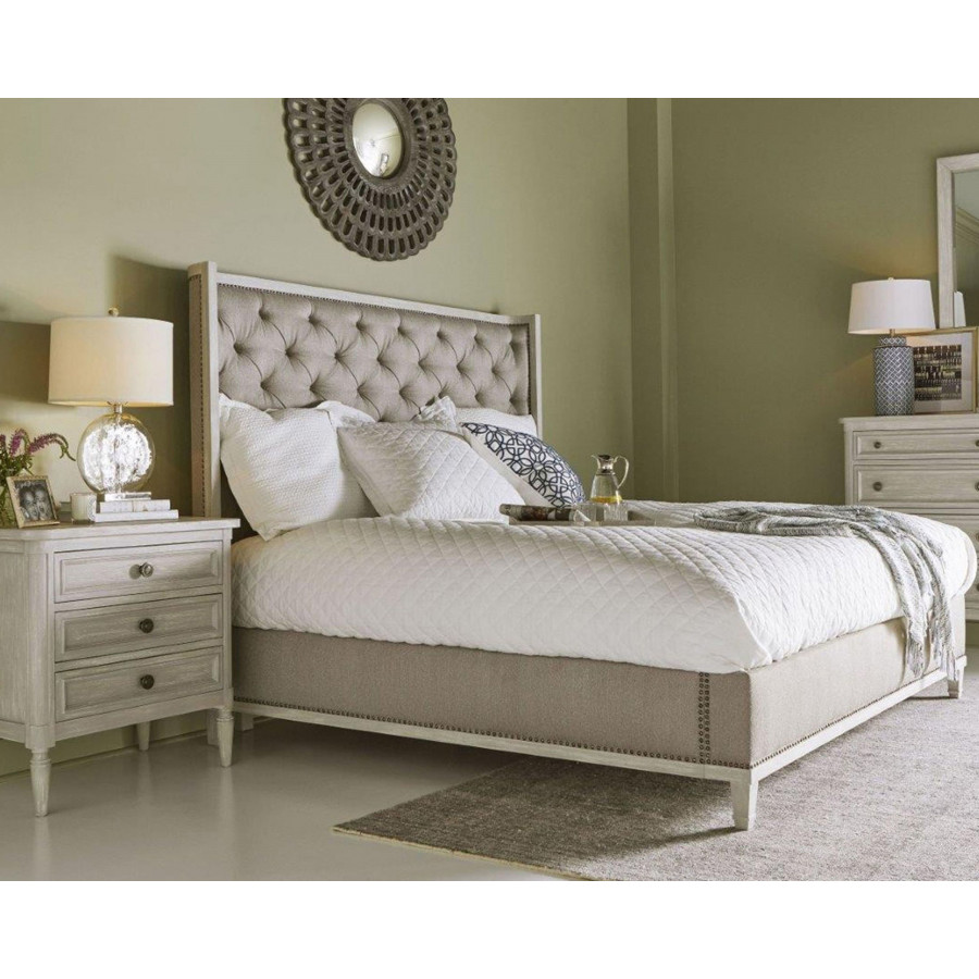 A.R.T. - Artiste Chippy Gray Anna Flint Upholstered Panel Bedroom Set