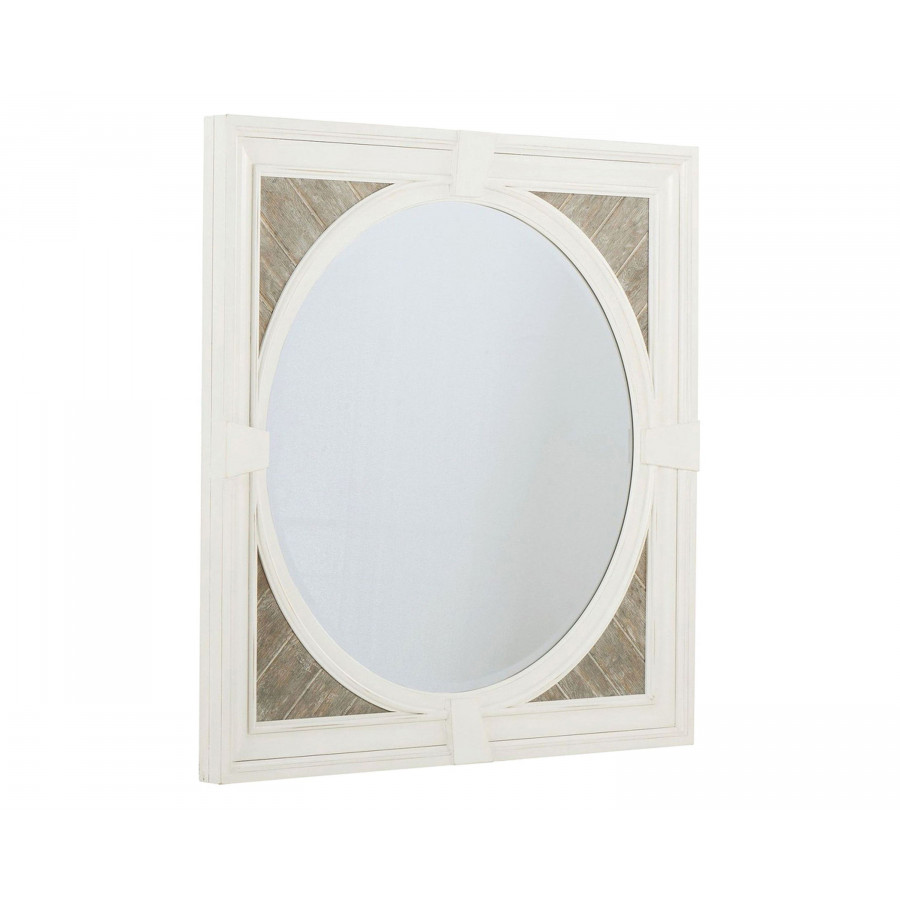 A.R.T. - Summer Creek Scrubbed Oak and Harbor White Constallations Looking Glass Mirror