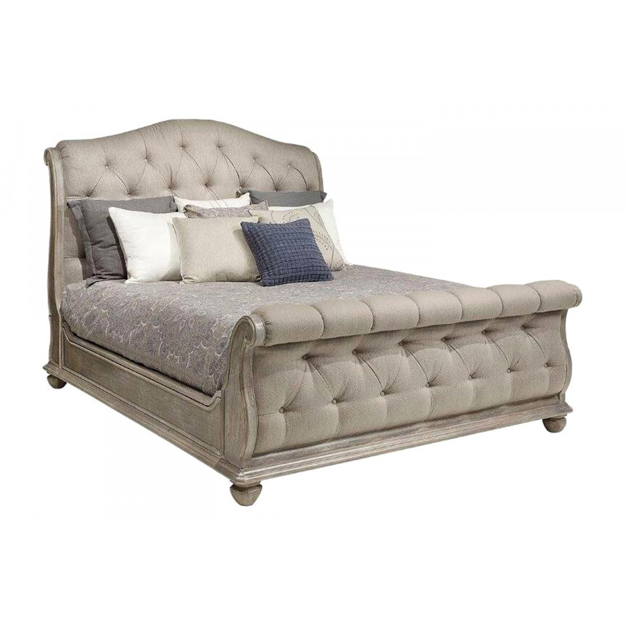 A.R.T. Furniture Summer Creek Shoals Upholstered Tufted Sleigh Bed - King Size