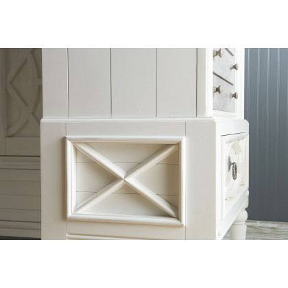 A.R.T. - Summer Creek Scrubbed Oak and Harbor White Sea Glass Collectors Chest