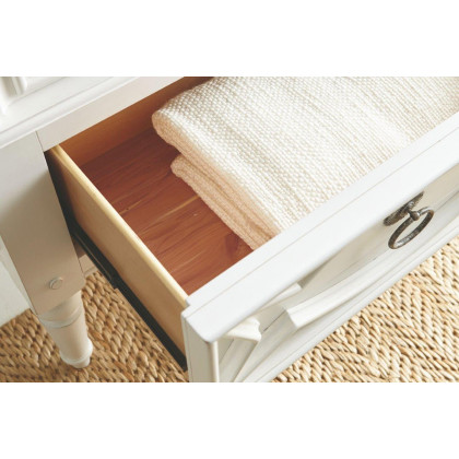 A.R.T. - Summer Creek Scrubbed Oak and Harbor White Sea Glass Collectors Chest