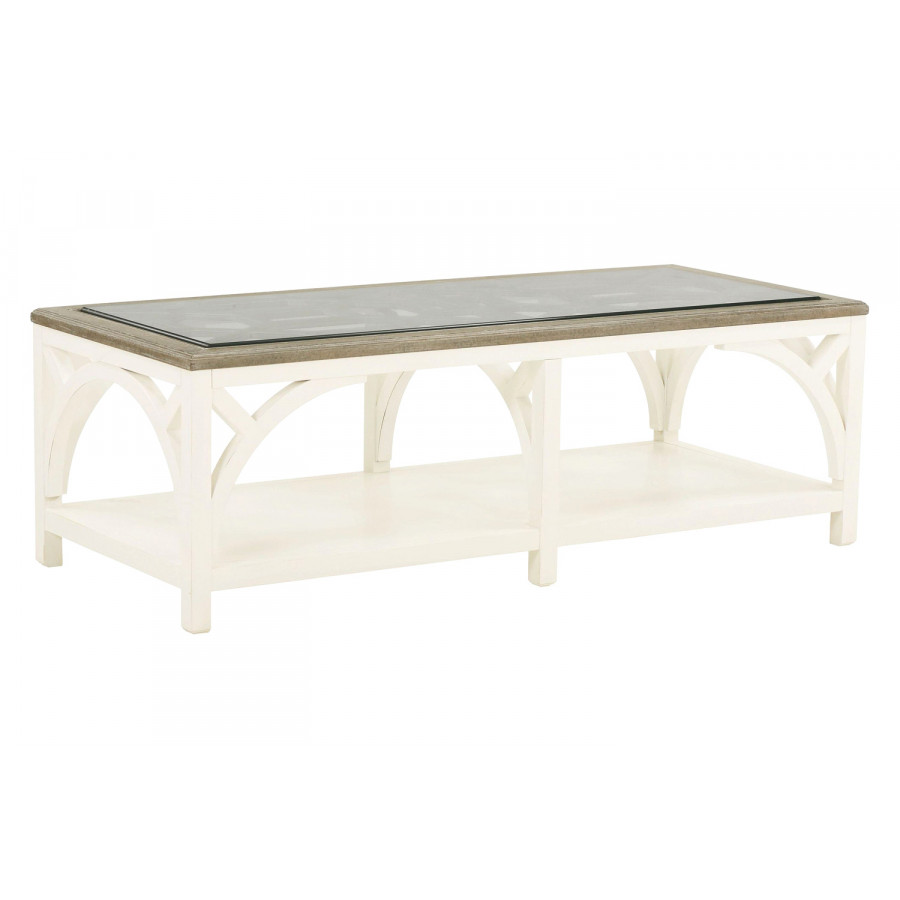 A.R.T. - Summer Creek Scrubbed Oak and Harbor White Spinnaker Cocktail Table
