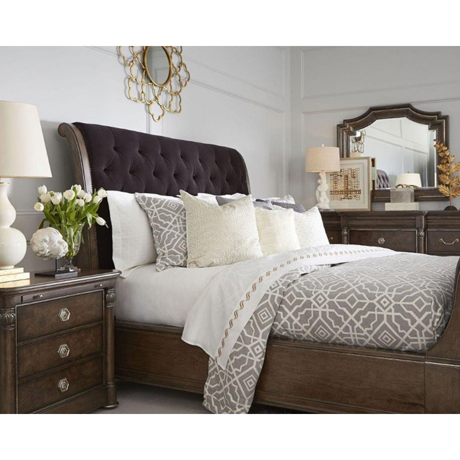 A.R.T. - Landmark Russet Upholstered Sleigh Bedroom Set