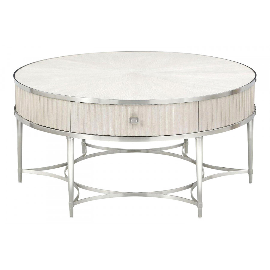 A.R.T. - La Scala Ivory and Nickel Round Cocktail Table
