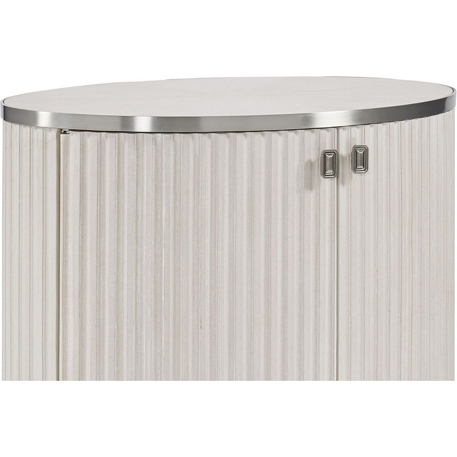 A.R.T. - La Scala Ivory and Nickel Oval End Table