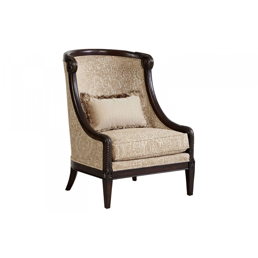 A.R.T. - Giovanna Azure Carved Wood Accent Chair