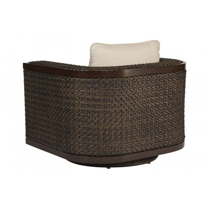 A.R.T. - Epicenters Ebony Brentwood Wicker Outdoor Swivel Rocking Club Chair