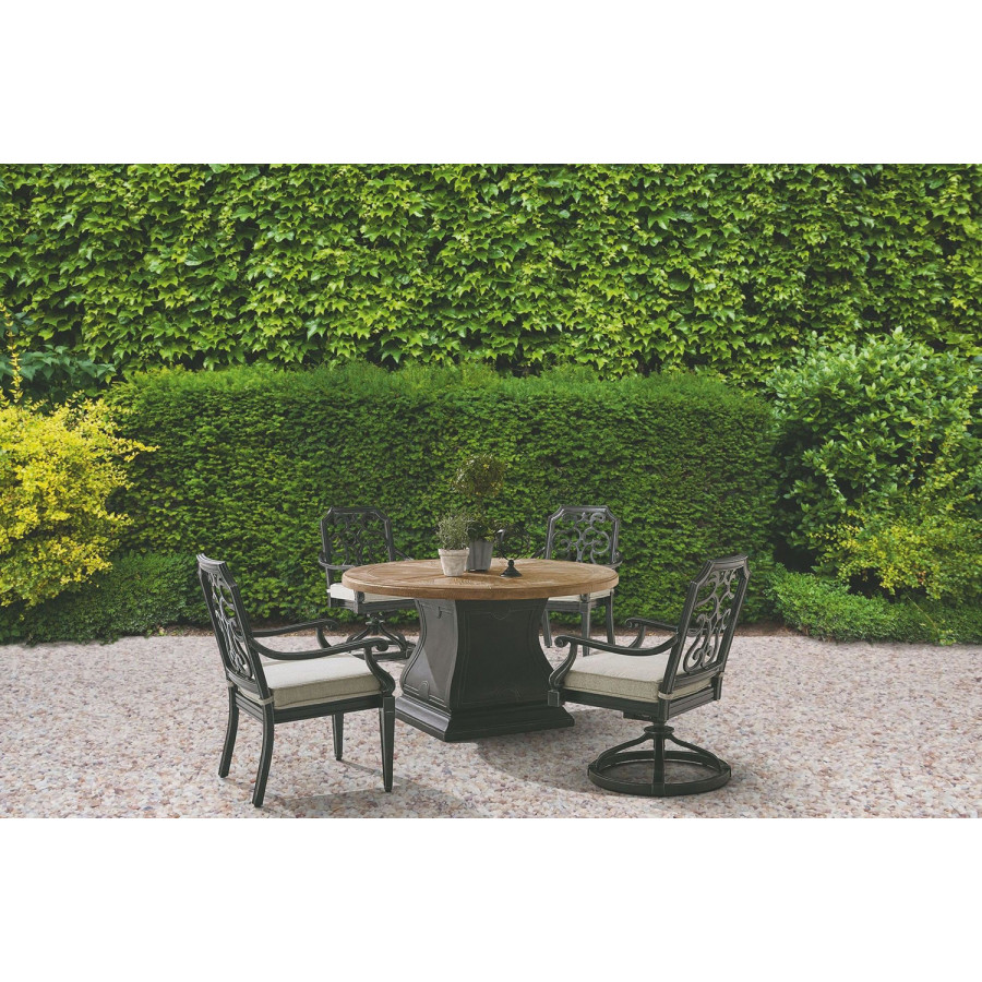 A.R.T. - Arch Salvage Garden Gate Gabrielle Outdoor Swivel Dining Rocker Set of 2