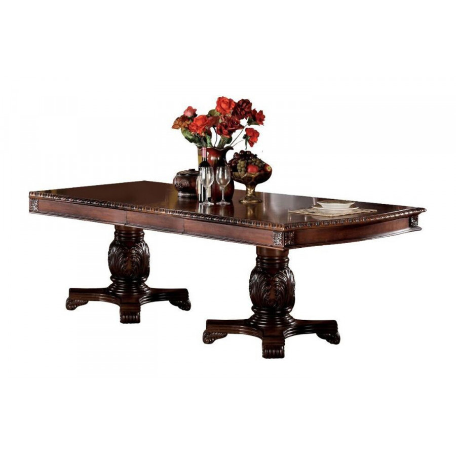 ACME Chateau De Ville Dining Table with Double Pedestal - Cherry