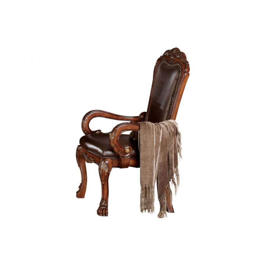 ACME - Dresden Arm Chair (Set-2) in Brown/Cherry Oak