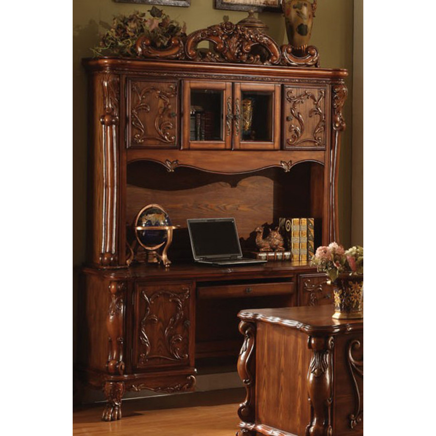 ACME - Dresden Executive Computer Desk with Hutch in Cherry Oak