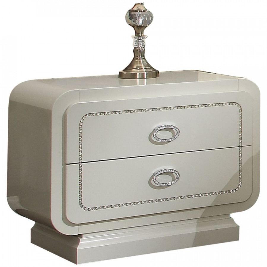 ACME - Bellagio Nightstand in Ivory High Gloss
