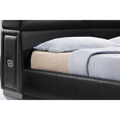 ACME Manjot Hidden Storage Platform Bed - Black, Queen Size