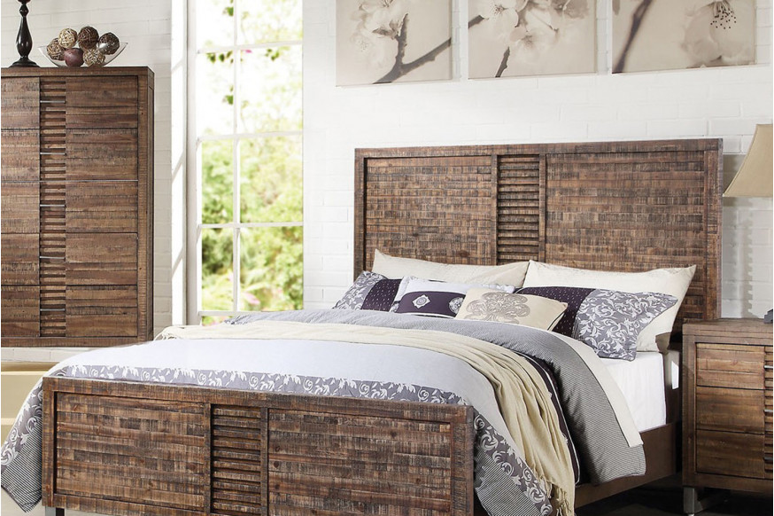 ACME™ Andria Platform Bed Reclaimed Oak - King Size