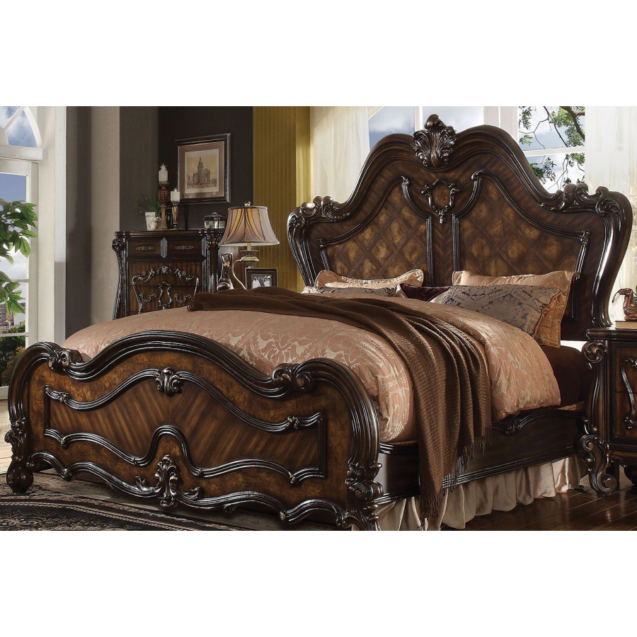 ACME Versailles Panel Bed - Cherry Oak, California King Size