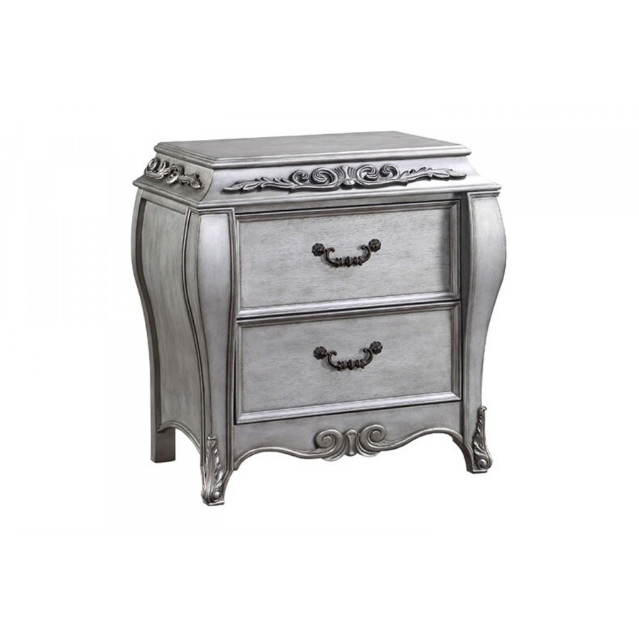 ACME - Leonora Nightstand in Vintage Platinum